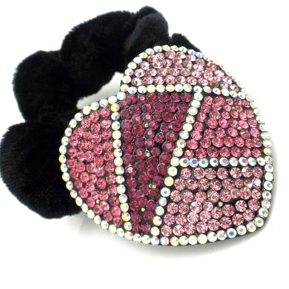 Heart Austrian Crystal Ponytail Holder Hair Jewels - Picture 2 of 3